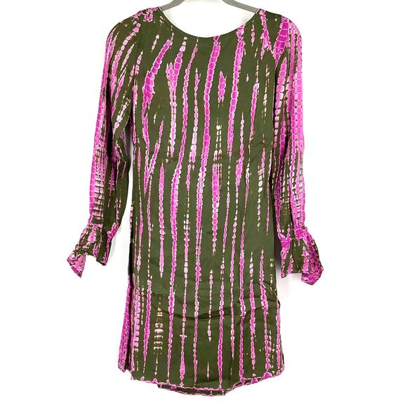 Young Fabulous & Broke Alya Bias Cut Mini Dress Green Pink Small - Picture 11 of 11